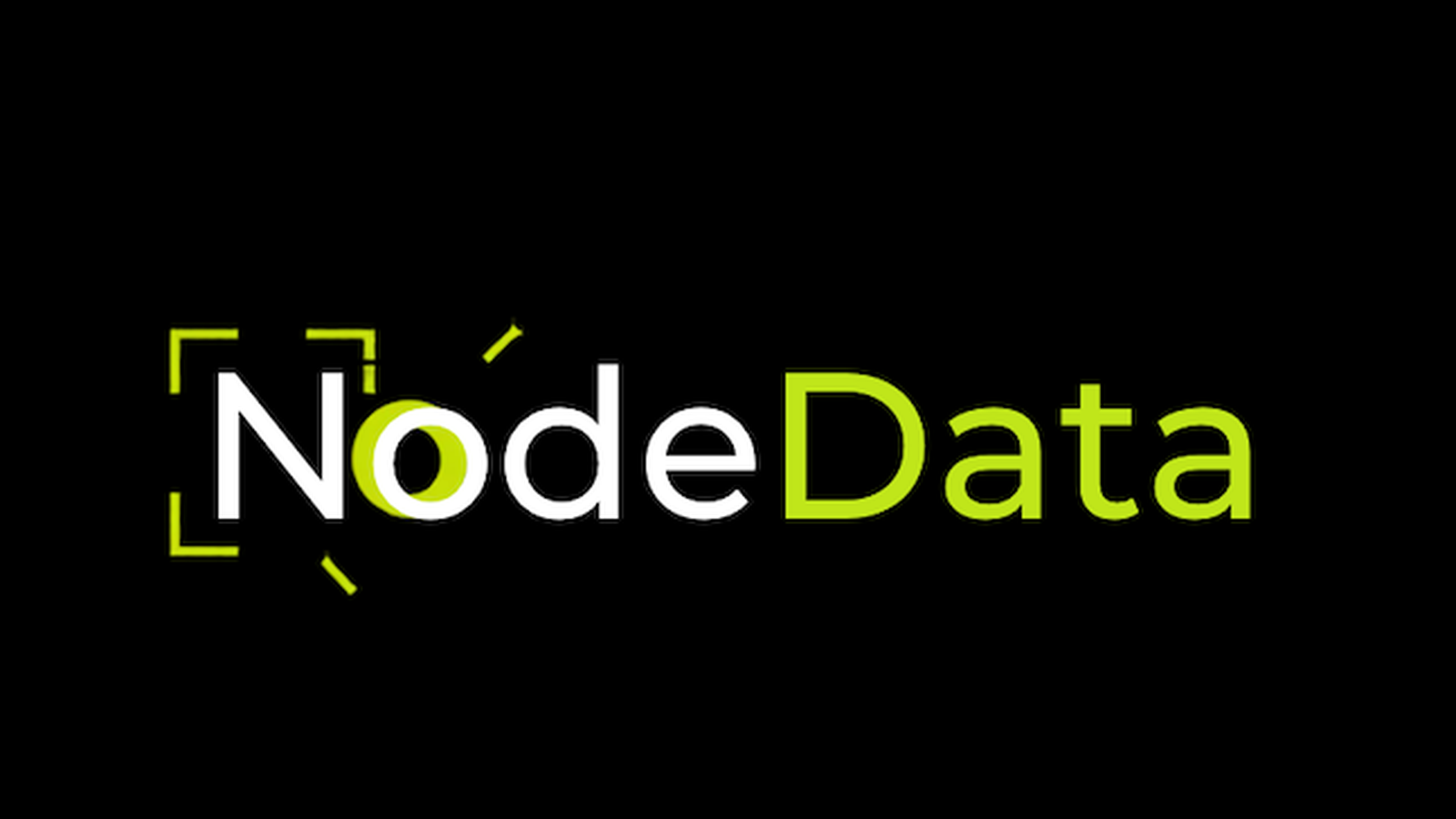The Node Data wordmark logo set on a black background.